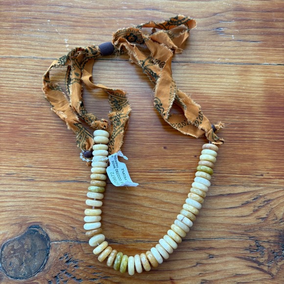 Free People Orion Stone Choker yellow jade bandana semi precious stones new NWT - Picture 5 of 7